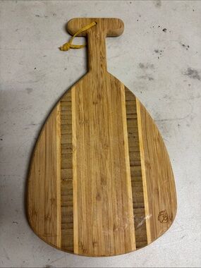 Totally Bamboo Outrigger Paddle Cutting Board with Hanging Loop